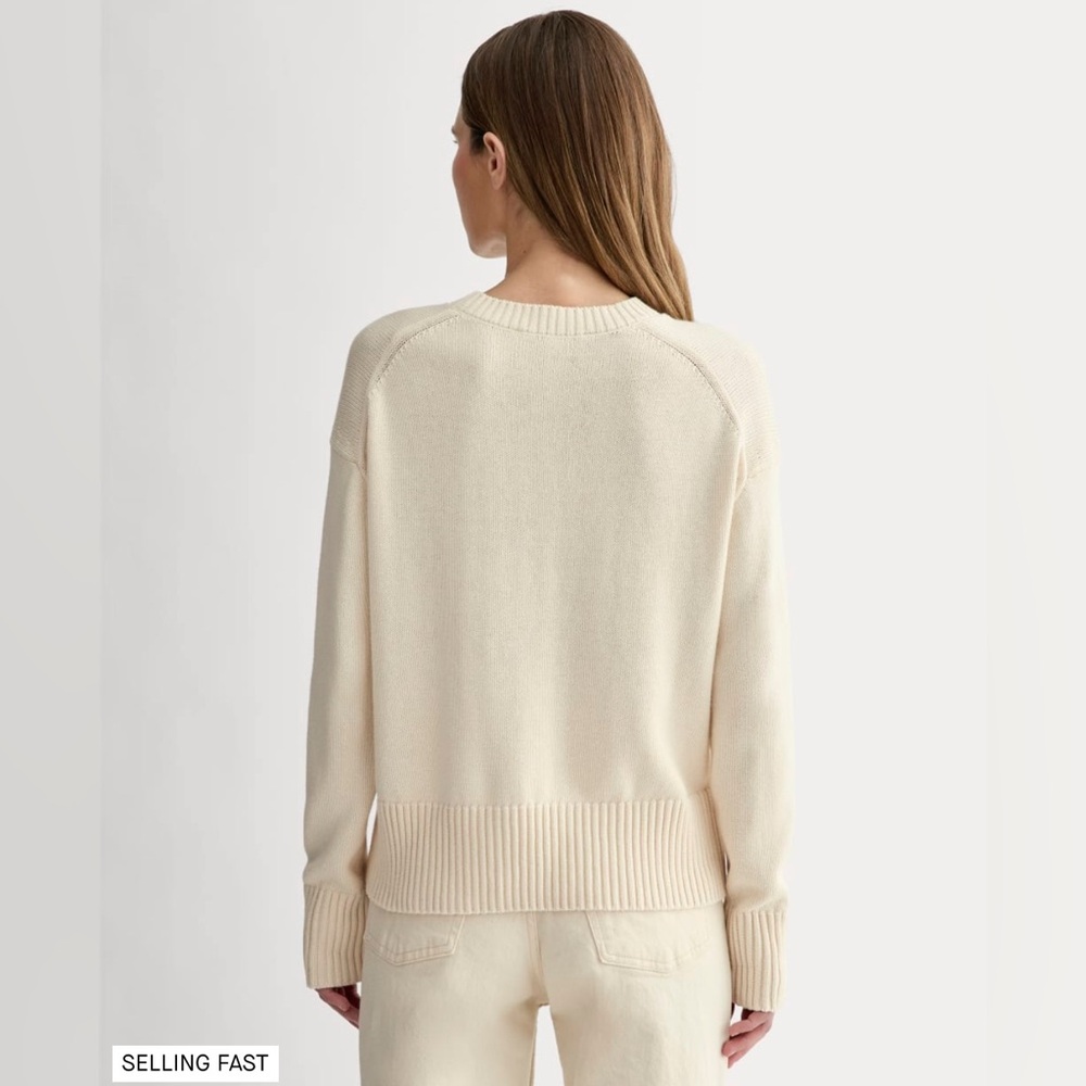 NWT Everlane Organic Cotton The Boxy Sweater in Everyday Cotton Canvas Size XS - Picture 3 of 13